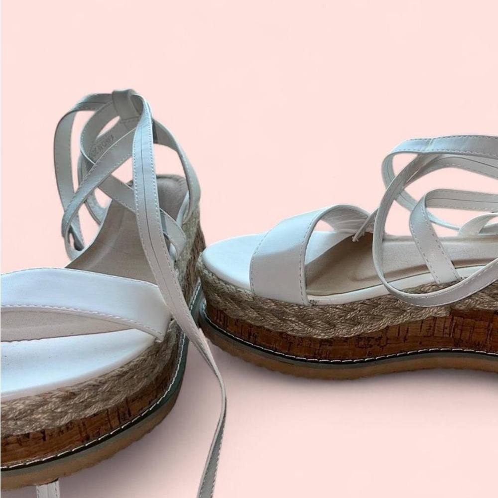 White Strappy Platform Sandals
